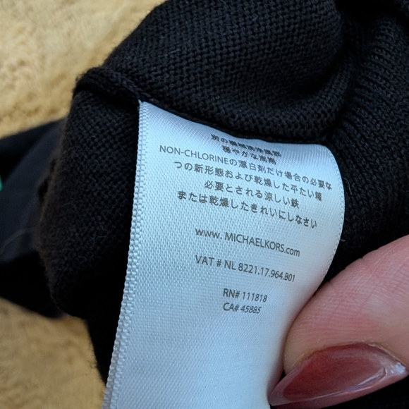 Michael Kors Black Knit Sheath Dress with 3/4 Sleeves Medium - Picture 6 of 10